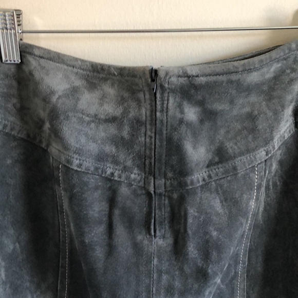 Vintage Danier genuine suede leather mini skirt grey size Medium - Picture 5 of 7